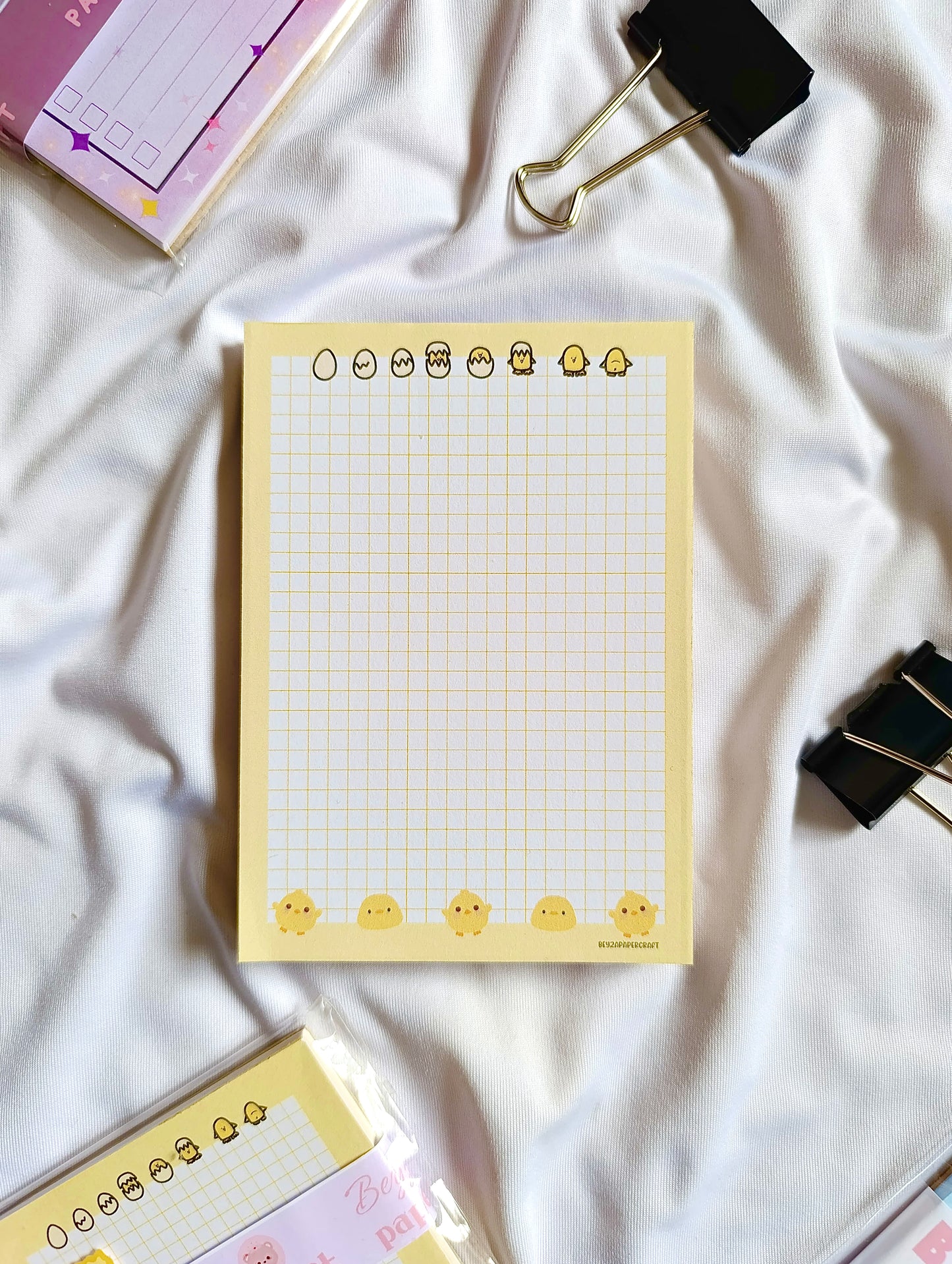 4’lü Notepad Seti Kareli Civcivli, Çizgili Yeşil, Kahverengi Aycıklı, Mor Aycıklı Desenli