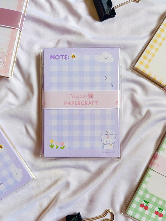 4’lü Notepad Seti Pembe Desenli , Çizgili Yeşil, Kahverengi Aycıklı, Mor Aycıklı Desenli (10x14) cm