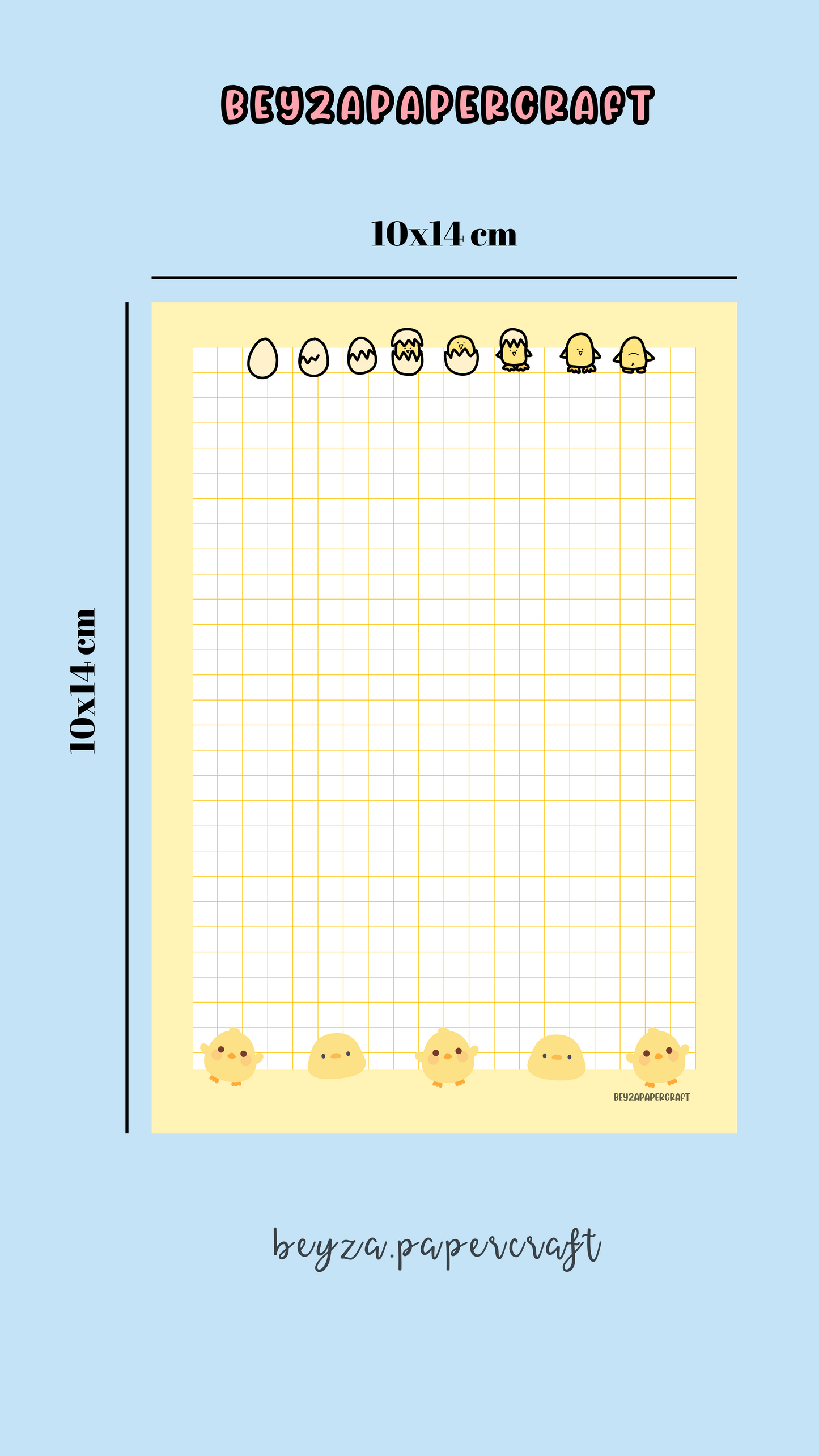 BeyzaPaperCraft 3'lü Set Sevimli Civciv Temalı Kareli Notepad Seti (9x9)(10x14)(14x20) Not Kağıdı