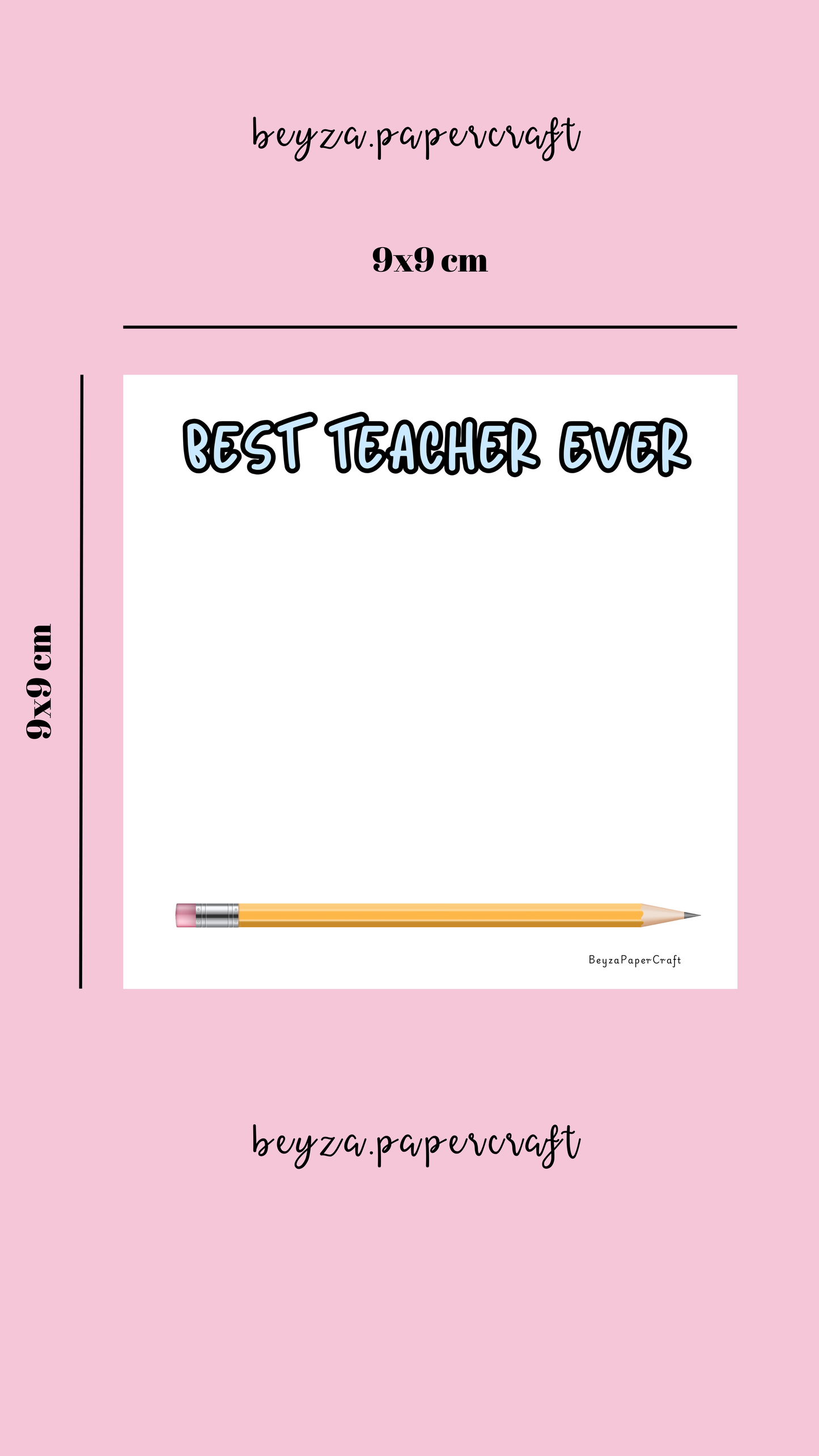 BeyzaPaperCraft Öğretmenler Günü -4'lü Notepad Seti Best Ever Teacher , Renkli Şeritli Eğitim Temalı