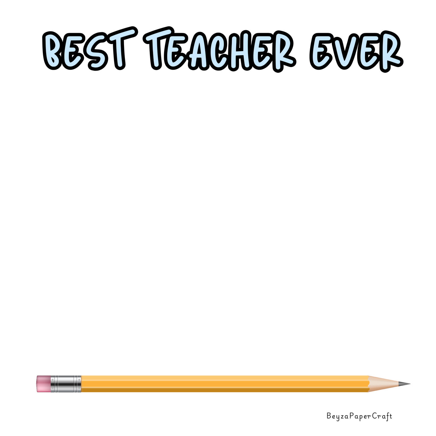 BeyzaPaperCraft Öğretmenler Günü -4'lü Notepad Seti Best Ever Teacher , Renkli Şeritli Eğitim Temalı