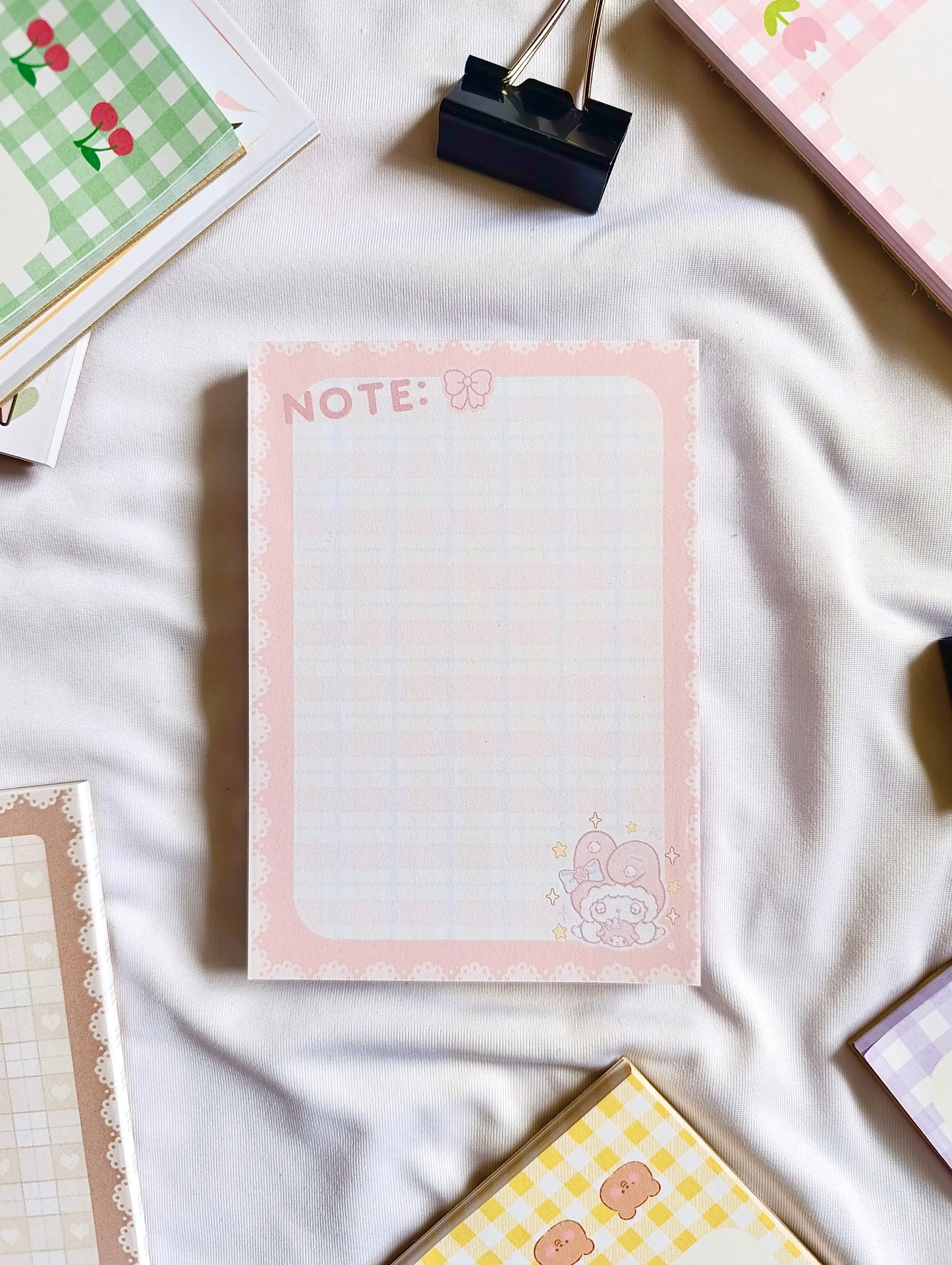 4’lü Notepad Seti Pembe Desenli , Çizgili Yeşil, Kahverengi Aycıklı, Mor Aycıklı Desenli (10x14) cm